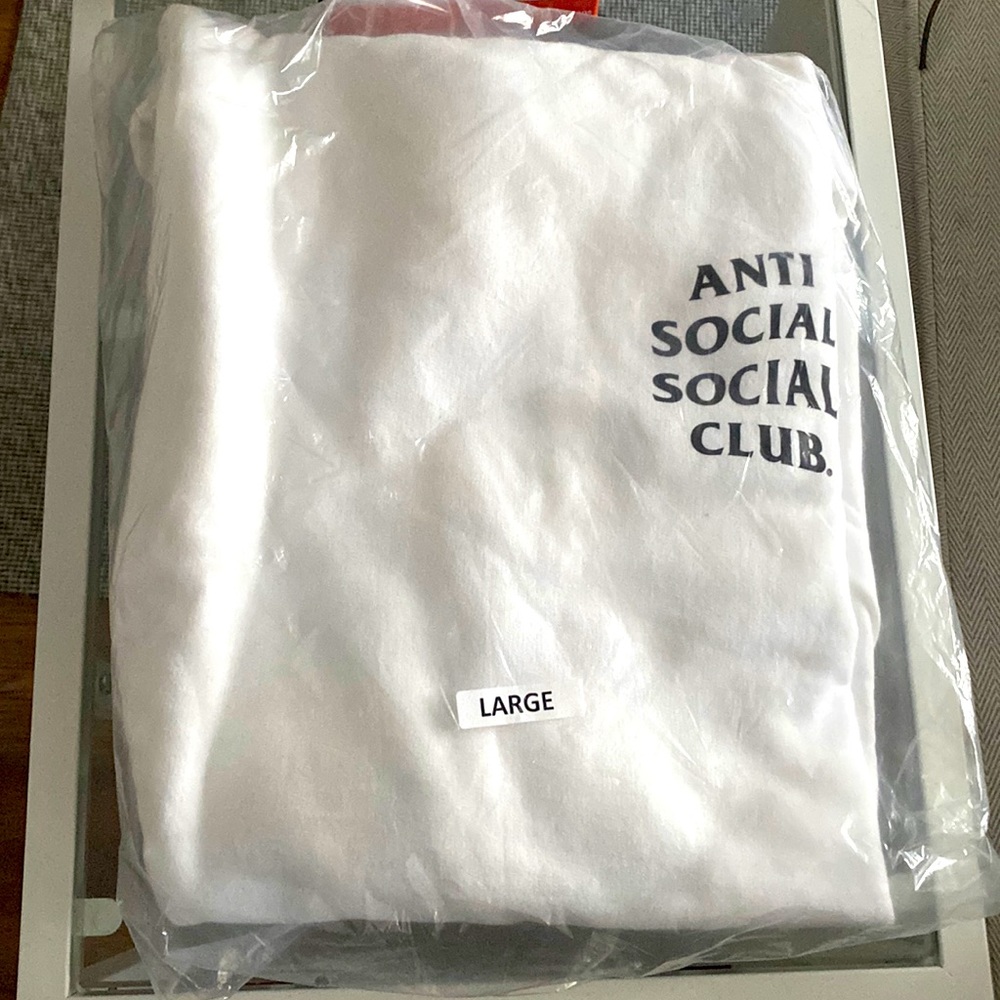 Anti social social club Large White Hoodie